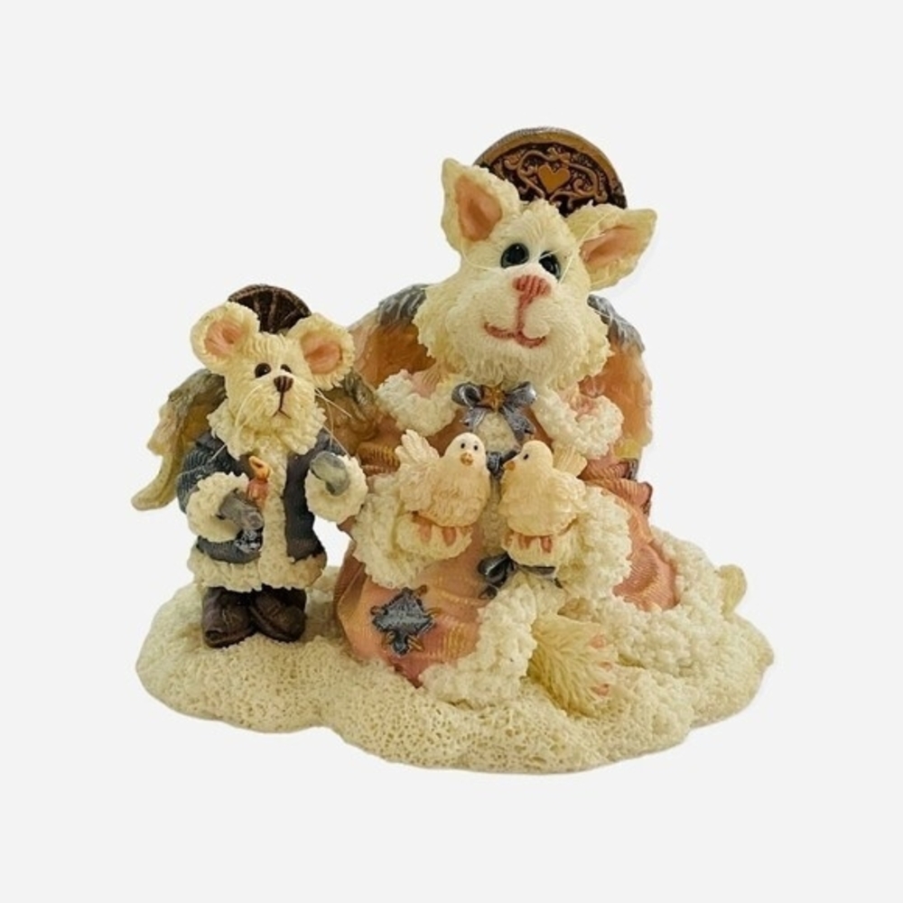 Vintage 2001 Boyds Bears Purrstone Felicia Angelpuss Peace on Earth NIB